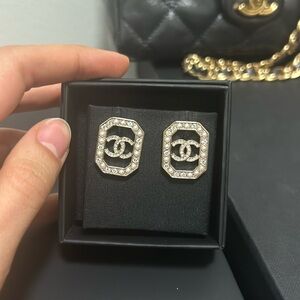 Chanel Pearl and Strass Stud Earrings
